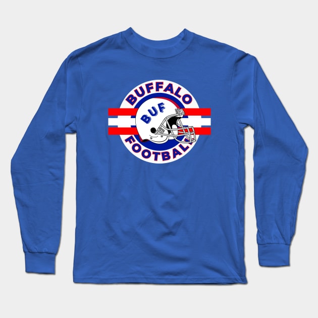Buffalo Football Vintage Style Long Sleeve T-Shirt by Borcelle Vintage Apparel 